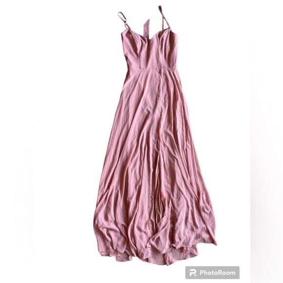 AFTER SIX TIE-BACK CUTOUT MAXI DRESS WITH FRONT SLIT IN DESERT ROSE SIZE O NWOT - Picture 6 of 9